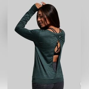 Born Primitive Athleisure Warm Up Long Sleeve Evergreen Top